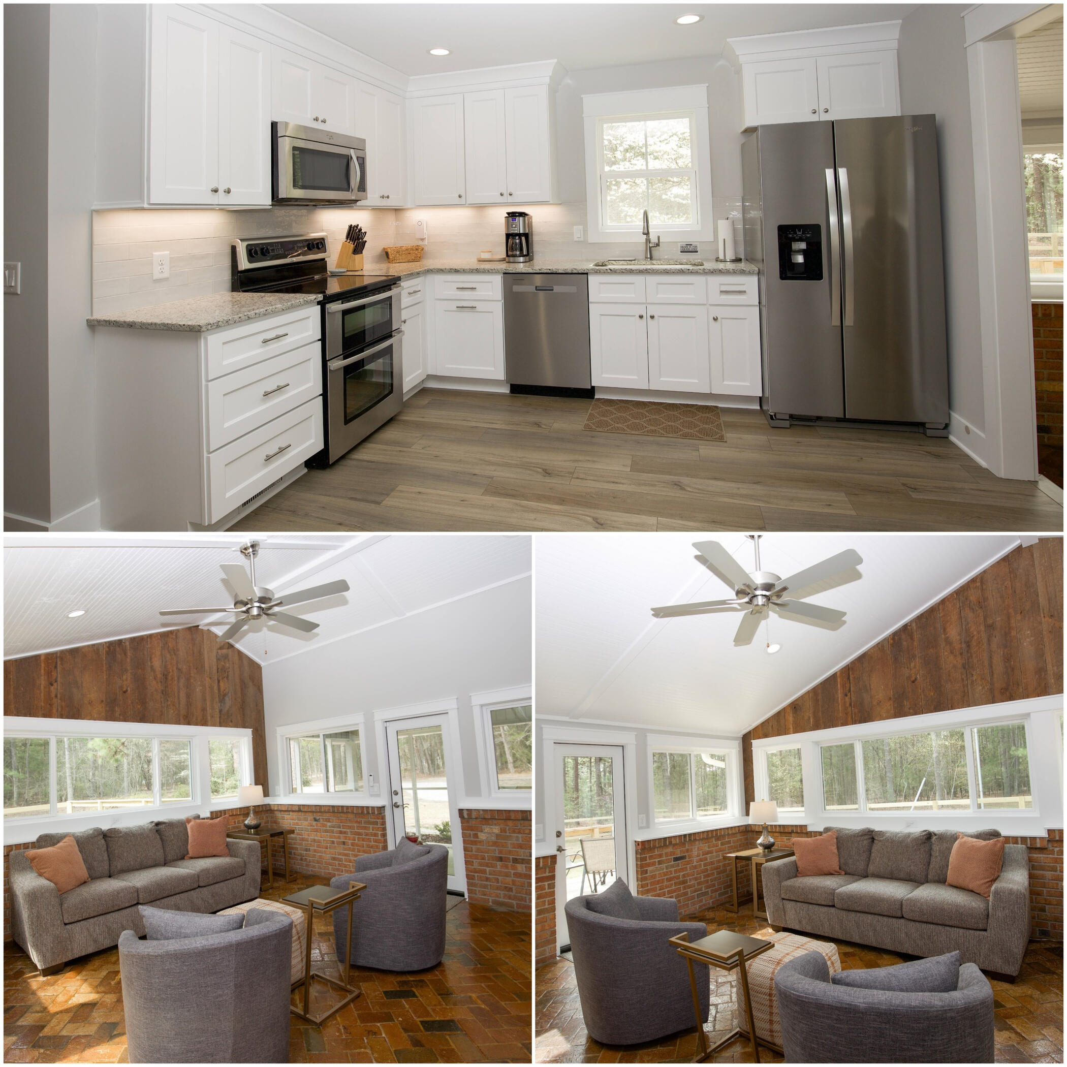 Fully equipped kitchen at Sandhills Cottage vacation rental in Pinehurst NC