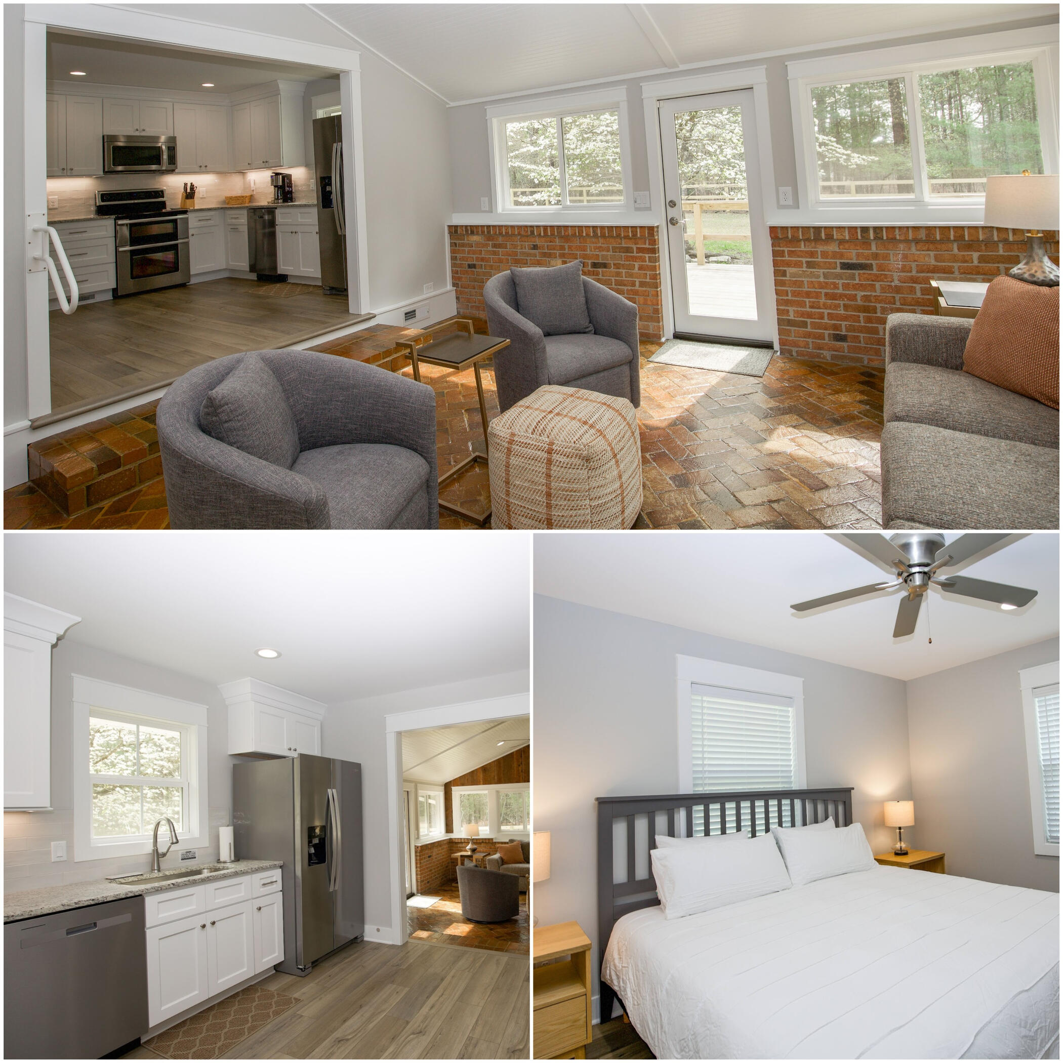 Bright sunroom overlooking wooded property in Pinehurst NC